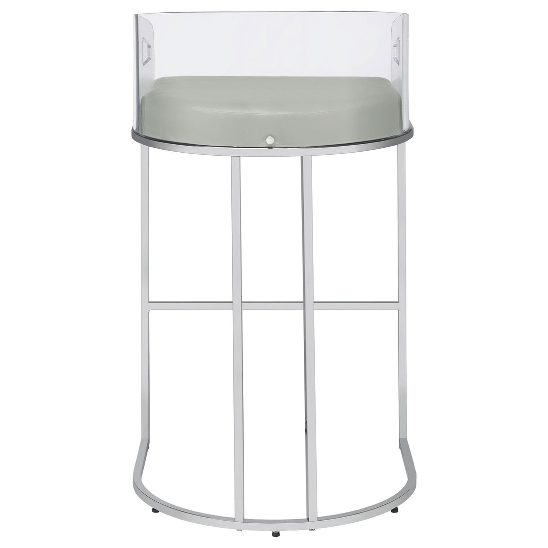 Thermosolis Clear Acrylic Bar Chair Chrome (Set of 2)