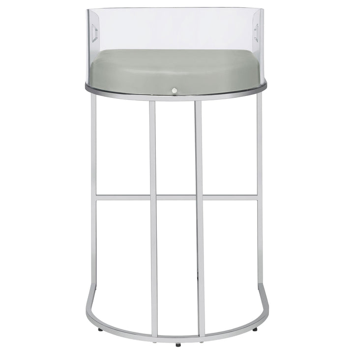 Thermosolis Clear Acrylic Bar Chair Chrome (Set of 2)
