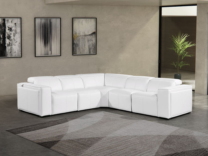 1224 - 5-Piece L-Shaped Sectional Sofa In With 3 Power Recliners & Power Headrests