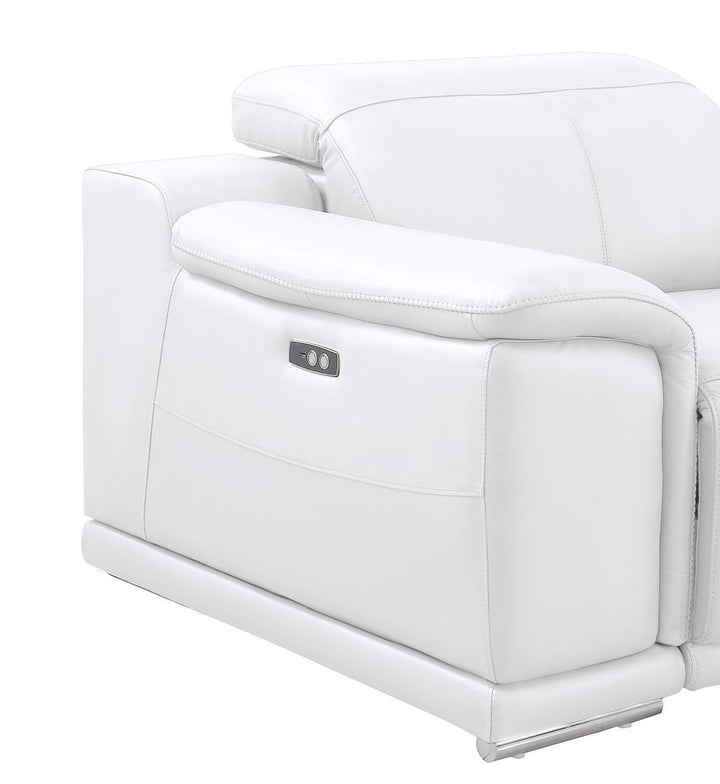 2679 - Power Reclining Sofa, Console Loveseat &amp; Chair Set In Genuine Leather (5 Recliners)