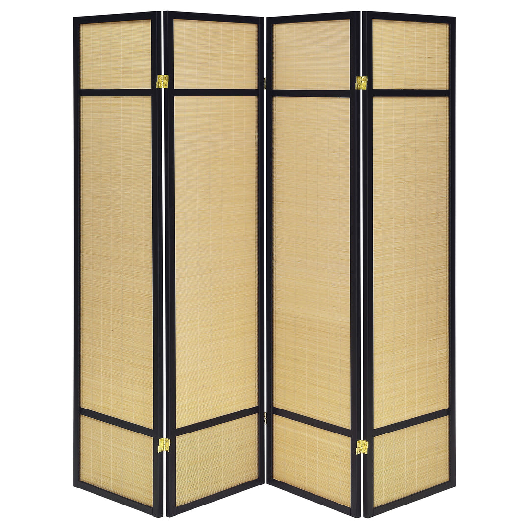 Pearce - 4-Panel Bamboo Room Divider Folding Screen - Natural