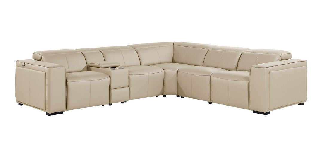 1224 - 6-Piece L-Shaped Sectional Sofa In With 3 Power Recliners &amp; Power Headrests
