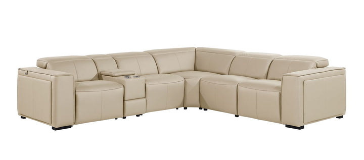 1224 - 6-Piece L-Shaped Sectional Sofa In With 3 Power Recliners &amp; Power Headrests