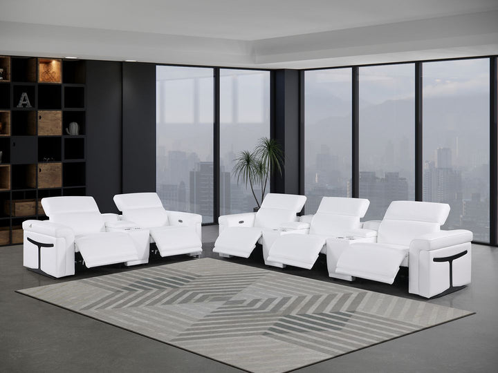 1126 - 8-Piece Modular Power Reclining Sofa &amp; Loveseat Set In With 5 Power Recliners &amp; Power Headrests
