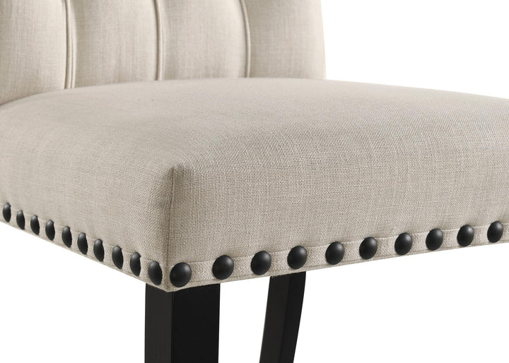 Alana Fabric Upholstered Dining Side Chair Beige (Set of 2)