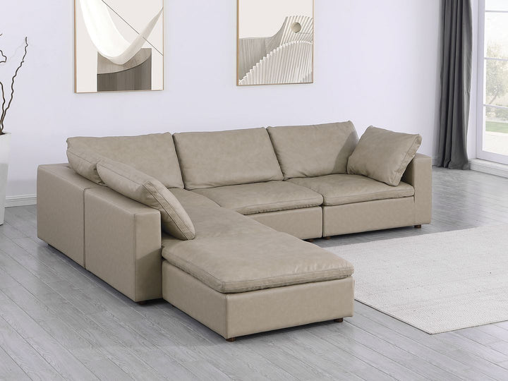 1100 - 5-Piece 4-Seat Sectional (Top-Grain Italian Leather)