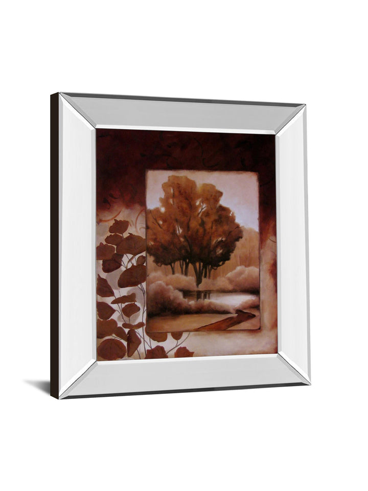 Fall Vignette I By Carol Robinson - Mirror Framed Print Wall Art - Dark Brown