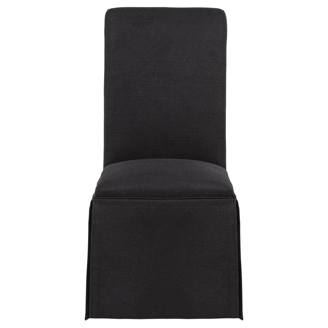 Shawna Upholstered Skirted Side Chair Black (Set of 2)