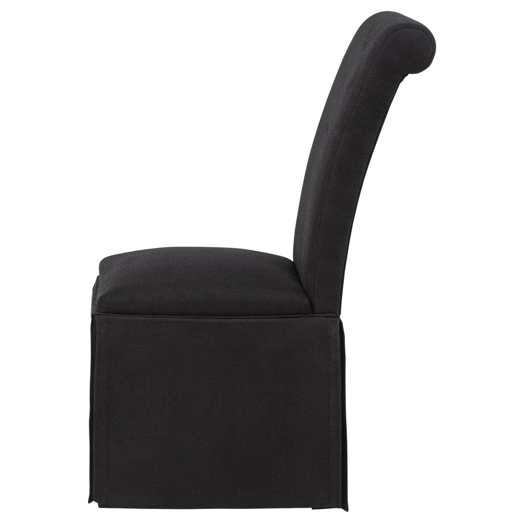 Shawna Upholstered Skirted Side Chair Black (Set of 2)