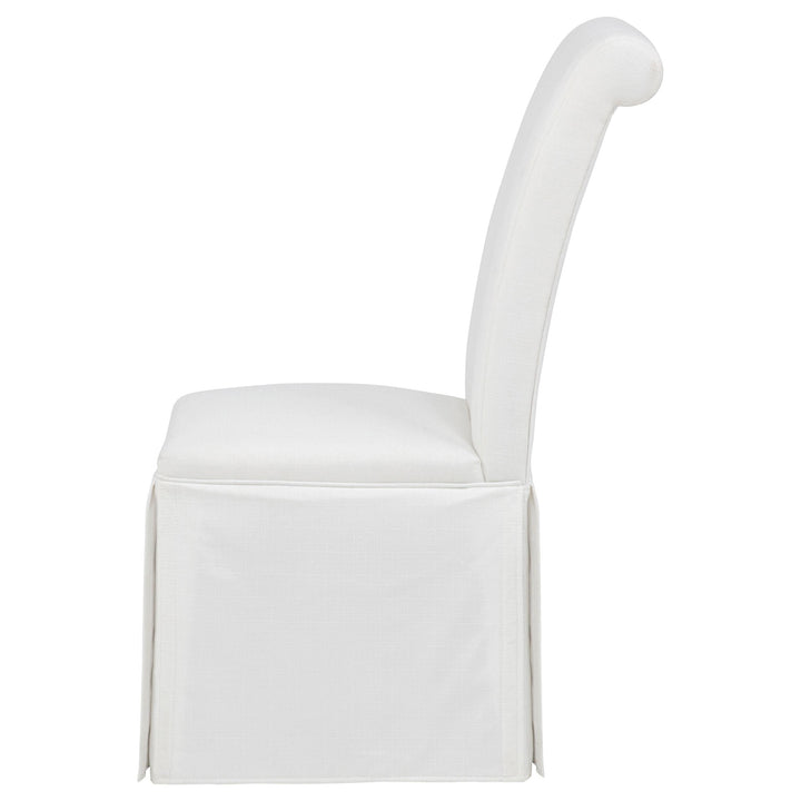 Shawna Upholstered Skirted Side Chair White (Set of 2)
