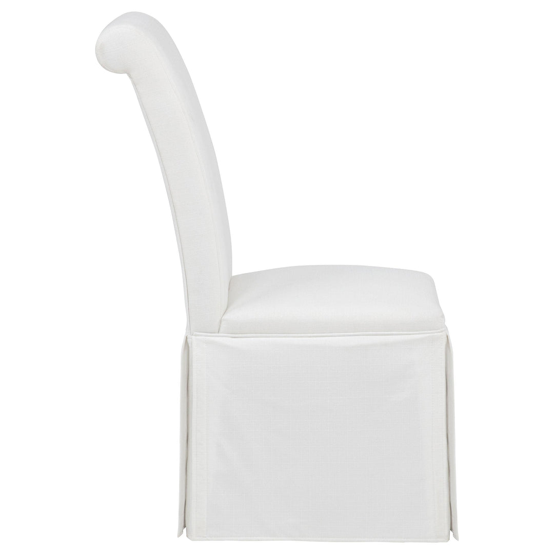 Shawna Upholstered Skirted Side Chair White (Set of 2)