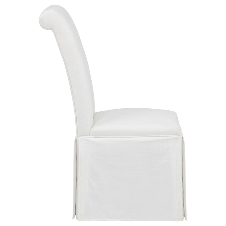 Shawna Upholstered Skirted Side Chair White (Set of 2)