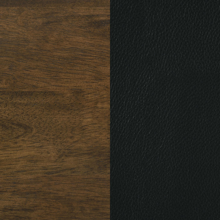 Kehoe Upholstered Dining Side Chair Black and Walnut (Set of 2)