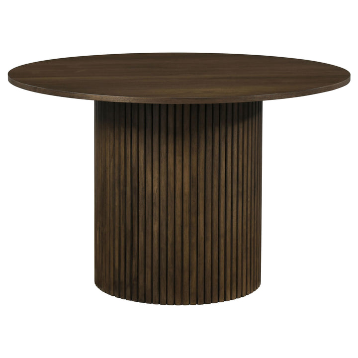 Hamlyn 5-piece Round Wood Dining Set Cream and Walnut