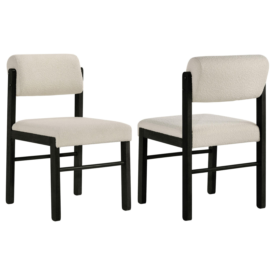 Kehoe Upholstered Dining Side Chair Cream and Black (Set of 2)