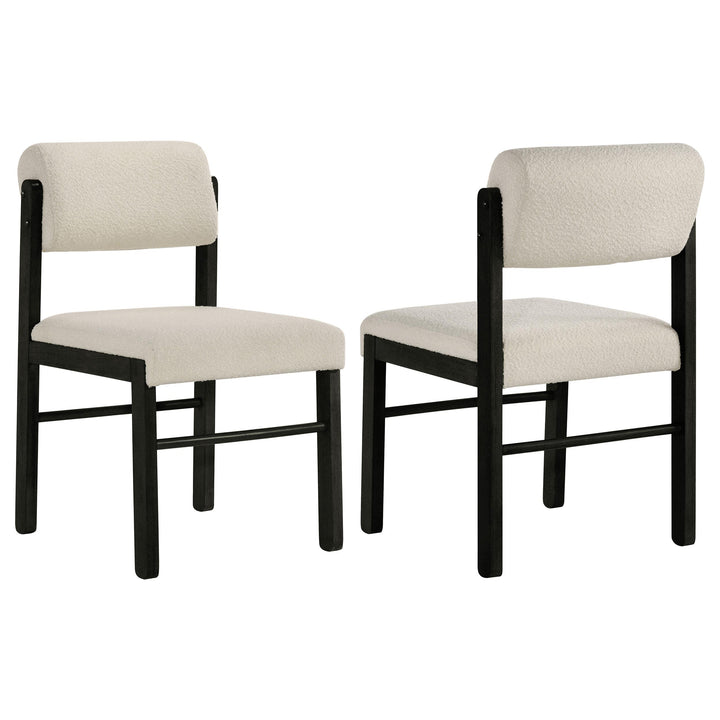 Kehoe Upholstered Dining Side Chair Cream and Black (Set of 2)