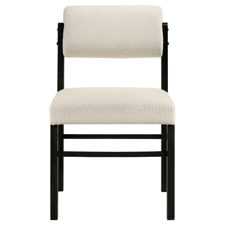 Kehoe Upholstered Dining Side Chair Cream and Black (Set of 2)