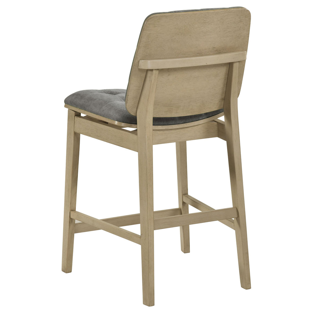 Hamlyn 5-piece Round Wood Counter Height Dining Set Grey and Natural Oak