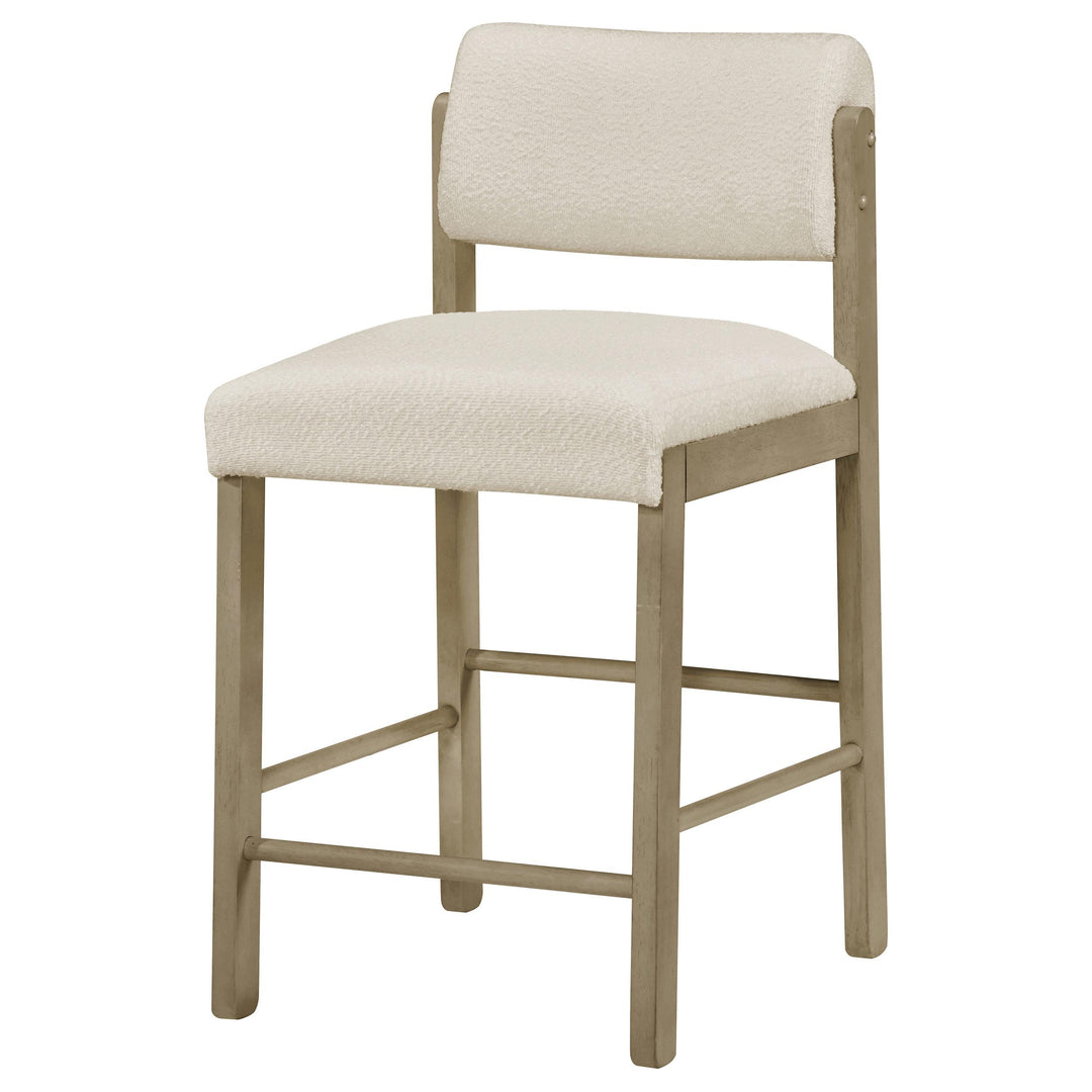 Kehoe Upholstered Counter Height Chair Cream and Natural Oak (Set of 2)