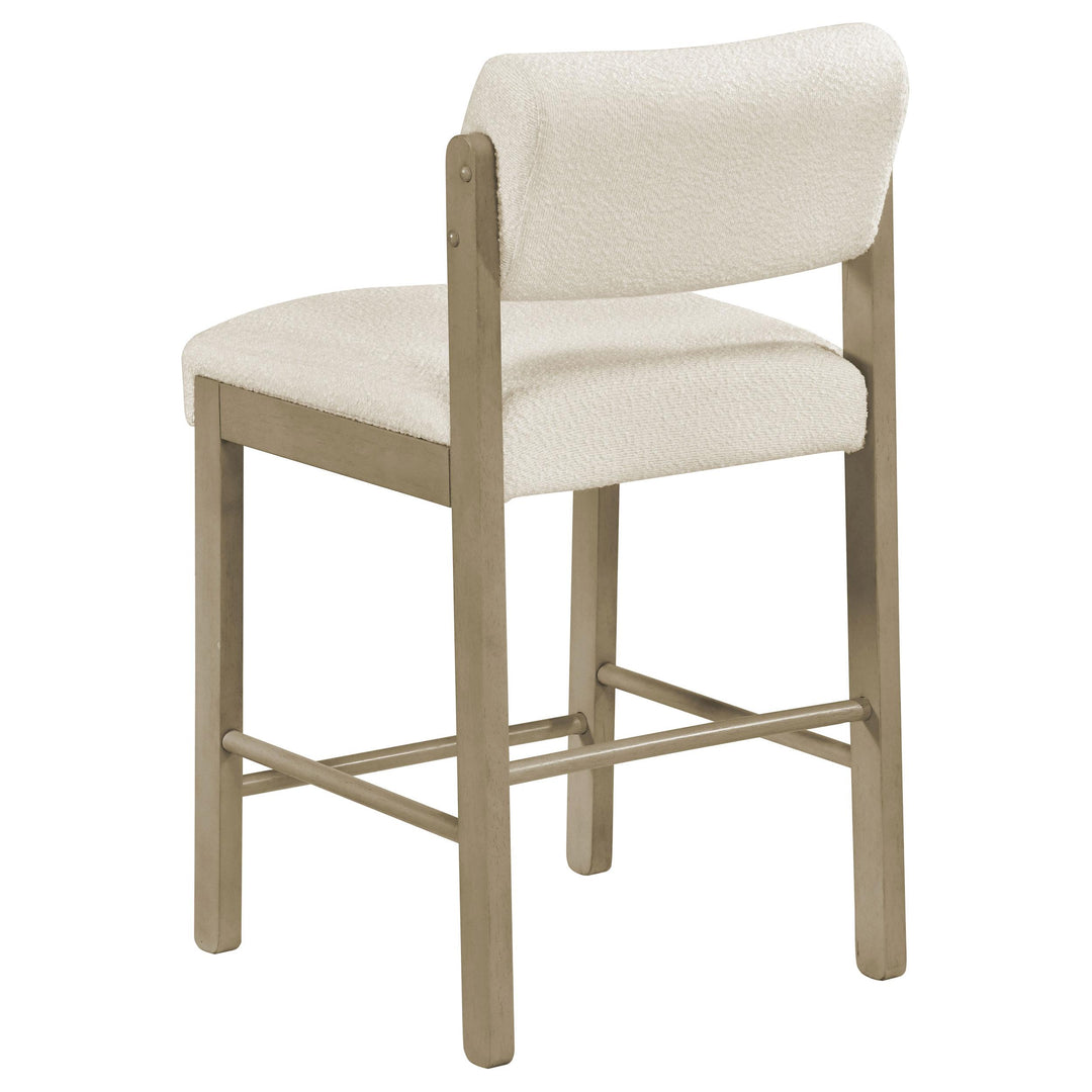 Kehoe Upholstered Counter Height Chair Cream and Natural Oak (Set of 2)