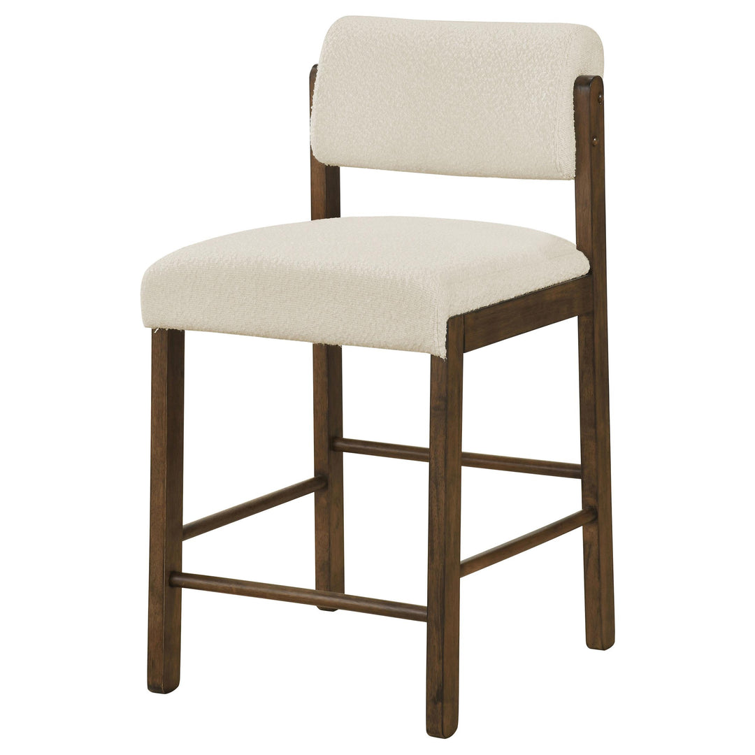 Kehoe Upholstered Counter Height Chair Cream and Walnut (Set of 2)