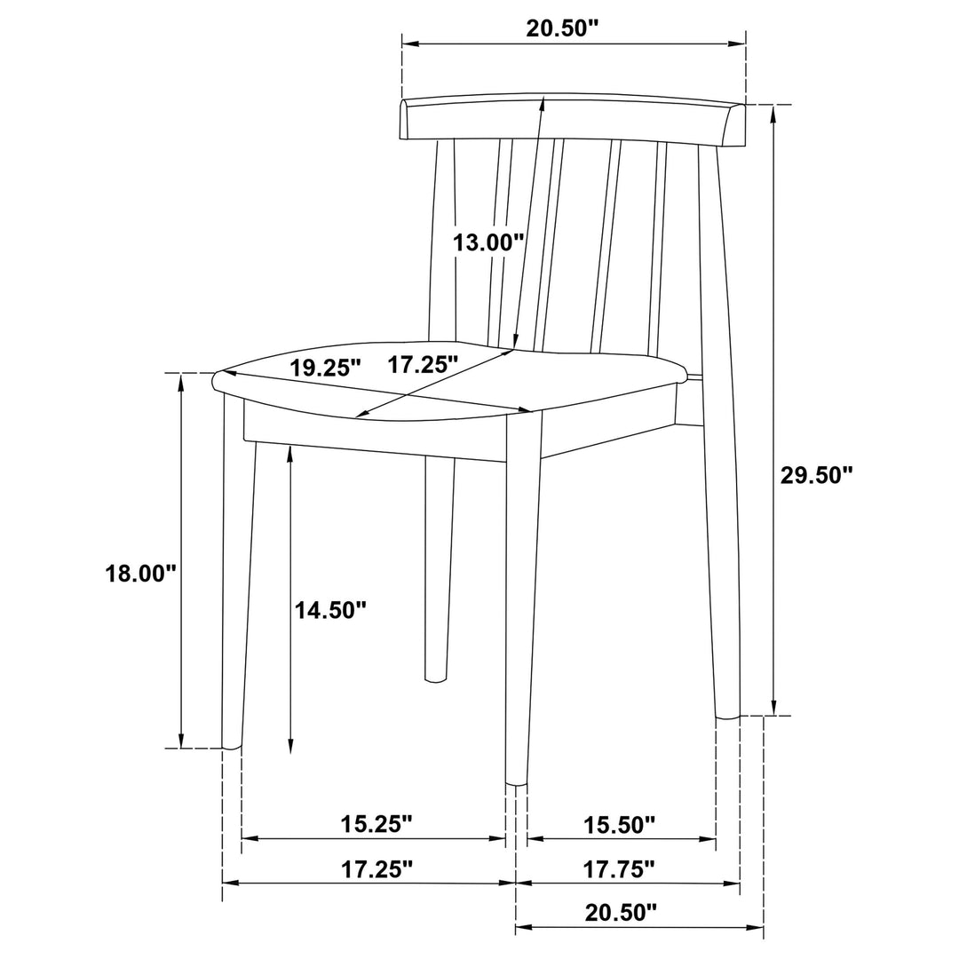 Cullen Dining Side Chair Upholstered Seat Walnut (Set of 2)