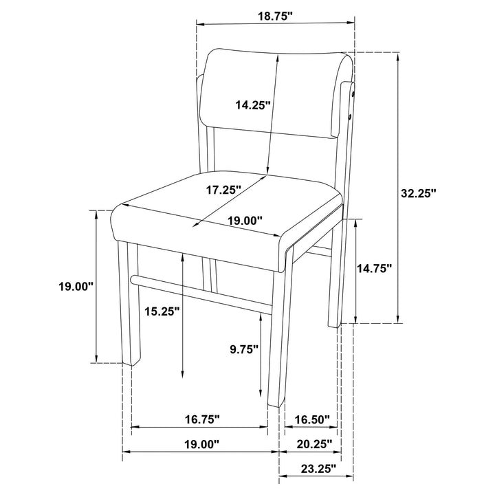 Decker 7-piece 82-inch Rectangular Dining Set Cream and Black