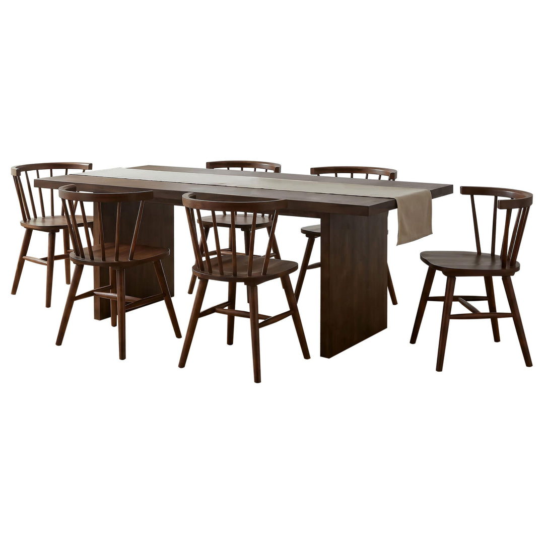 Decker 7-piece 82-inch Rectangular Dining Set Walnut