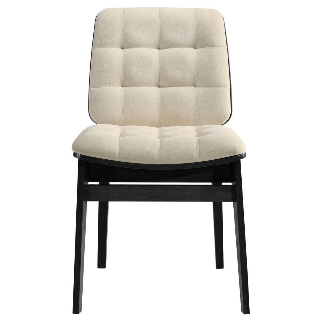 Redbridge Velvet Upholstered Side Chair Cream and Black (Set of 2)