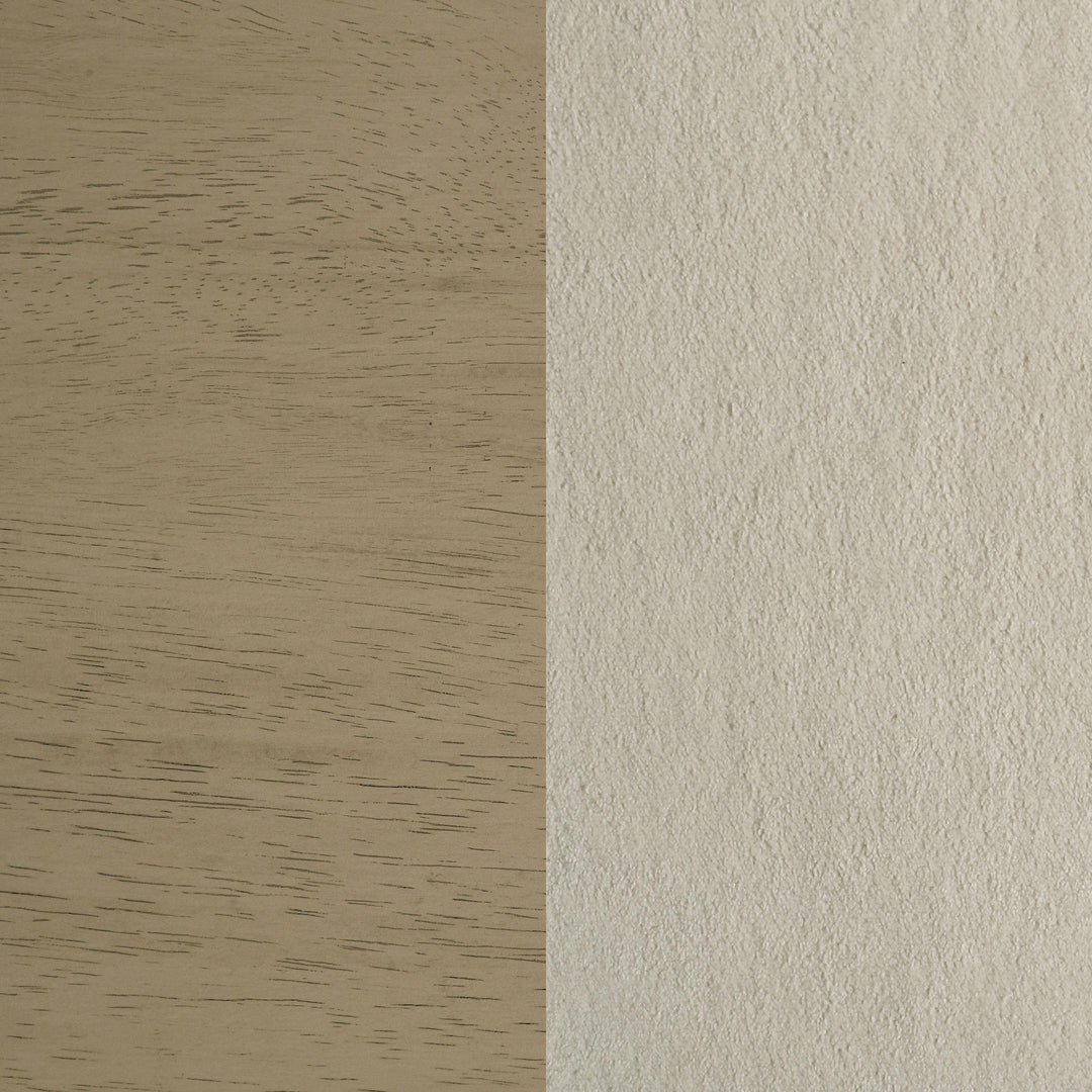 Redbridge Velvet Upholstered Side Chair Cream and Natural Oak (Set of 2)