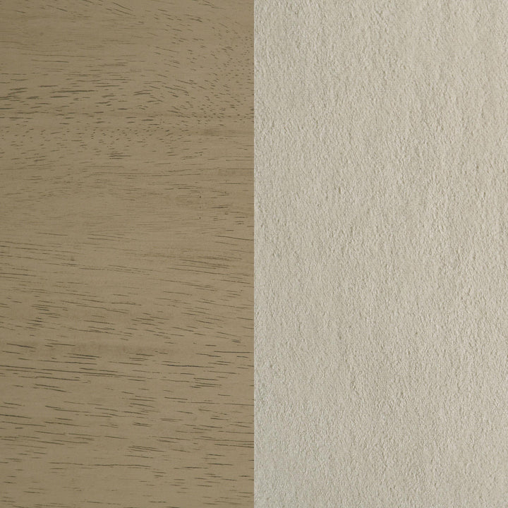 Redbridge Velvet Upholstered Side Chair Cream and Natural Oak (Set of 2)
