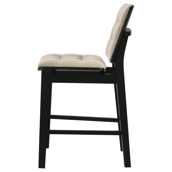 Redbridge Velvet Upholstered Counter Chair Cream and Black (Set of 2)