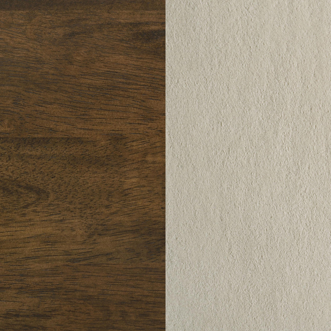Redbridge Velvet Upholstered Counter Chair Cream and Walnut (Set of 2)