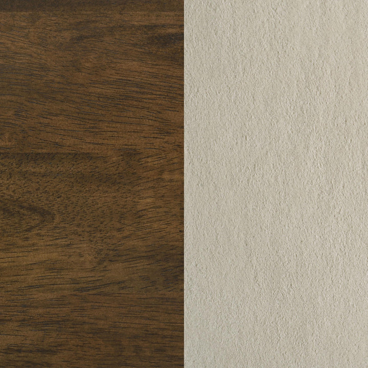Redbridge Velvet Upholstered Counter Chair Cream and Walnut (Set of 2)