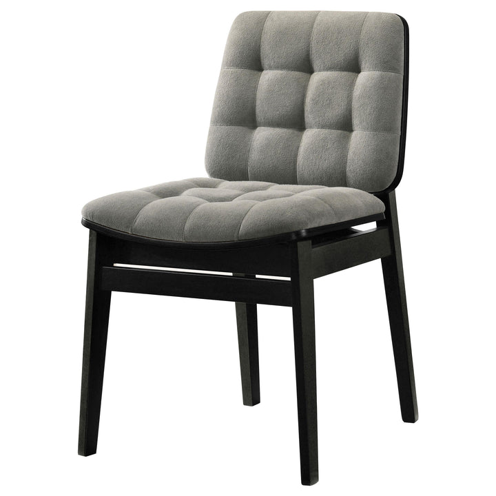 Redbridge Velvet Upholstered Side Chair Grey and Black (Set of 2)