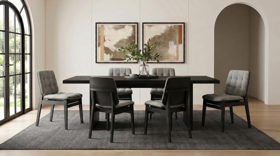 Redbridge Velvet Upholstered Side Chair Grey and Black (Set of 2)