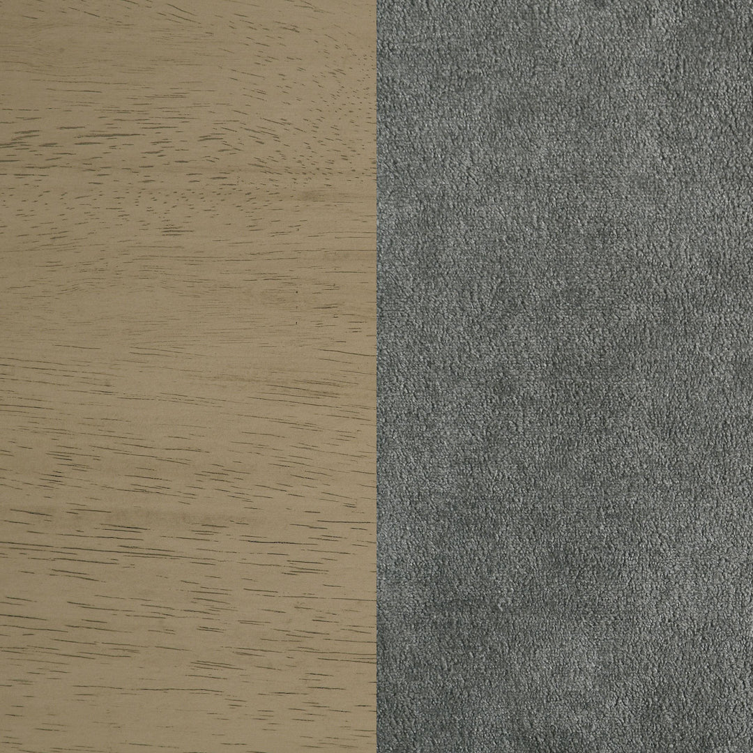 Redbridge Velvet Upholstered Side Chair Grey and Natural Oak (Set of 2)