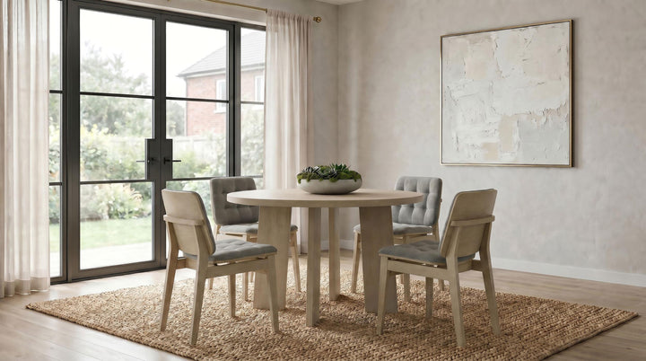 Redbridge Velvet Upholstered Side Chair Grey and Natural Oak (Set of 2)