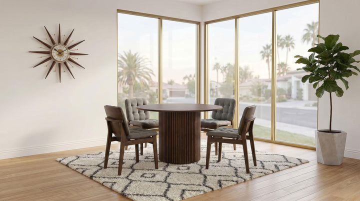 Redbridge Velvet Upholstered Side Chair Grey and Walnut (Set of 2)