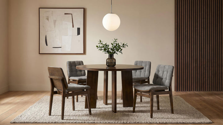 Redbridge Velvet Upholstered Side Chair Grey and Walnut (Set of 2)