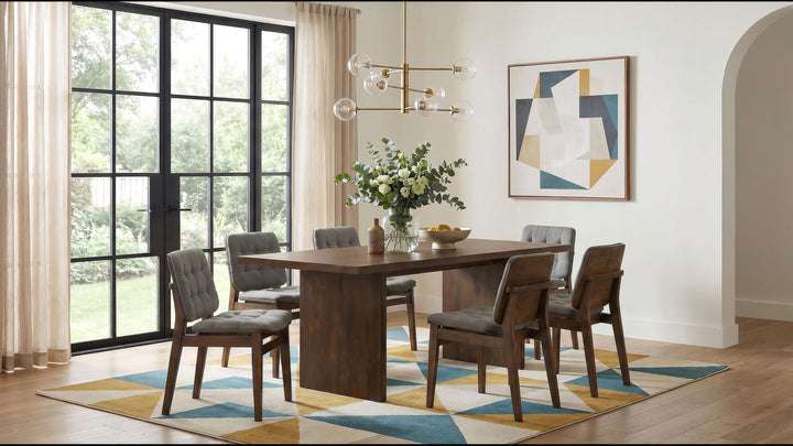 Redbridge Velvet Upholstered Side Chair Grey and Walnut (Set of 2)