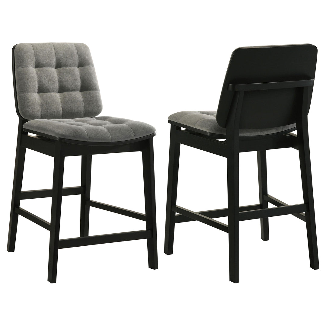 Redbridge Velvet Upholstered Counter Chair Grey and Black (Set of 2)