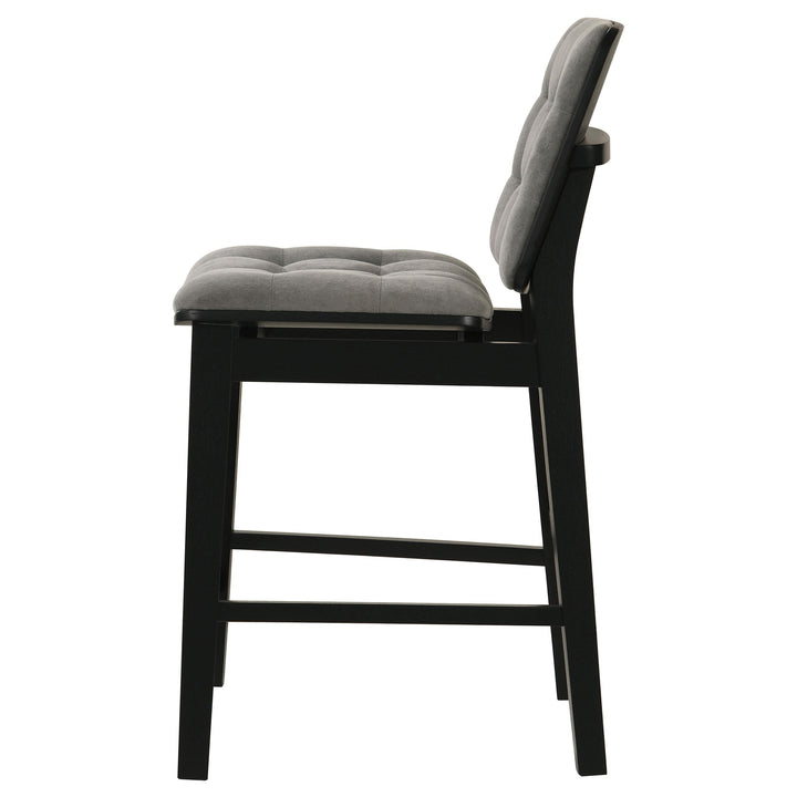 Redbridge Velvet Upholstered Counter Chair Grey and Black (Set of 2)