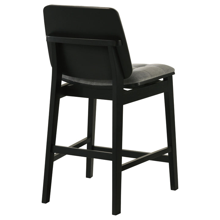 Redbridge Velvet Upholstered Counter Chair Grey and Black (Set of 2)