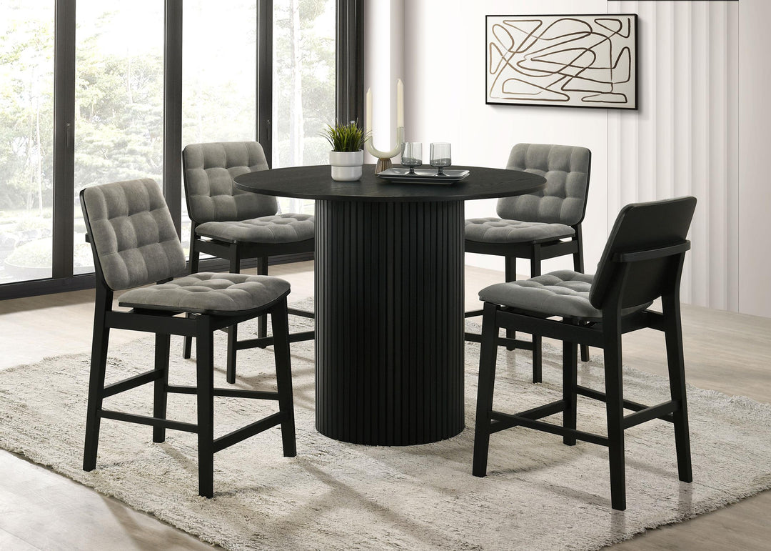 Redbridge Velvet Upholstered Counter Chair Grey and Black (Set of 2)
