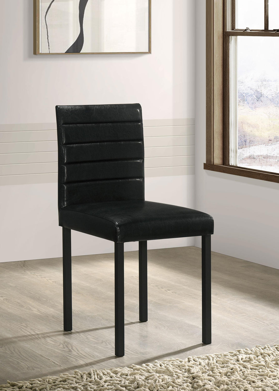 Garza Upholstered Dining Side Chair Black (Set of 4)