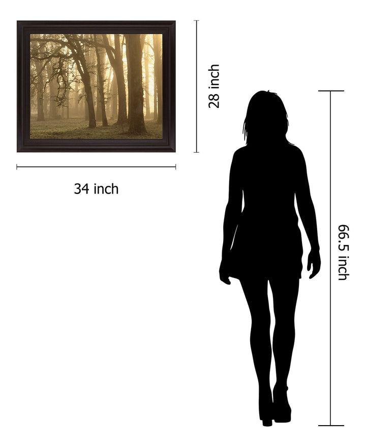 Misty Golden Grove - 28" x 34" Framed Wall Art