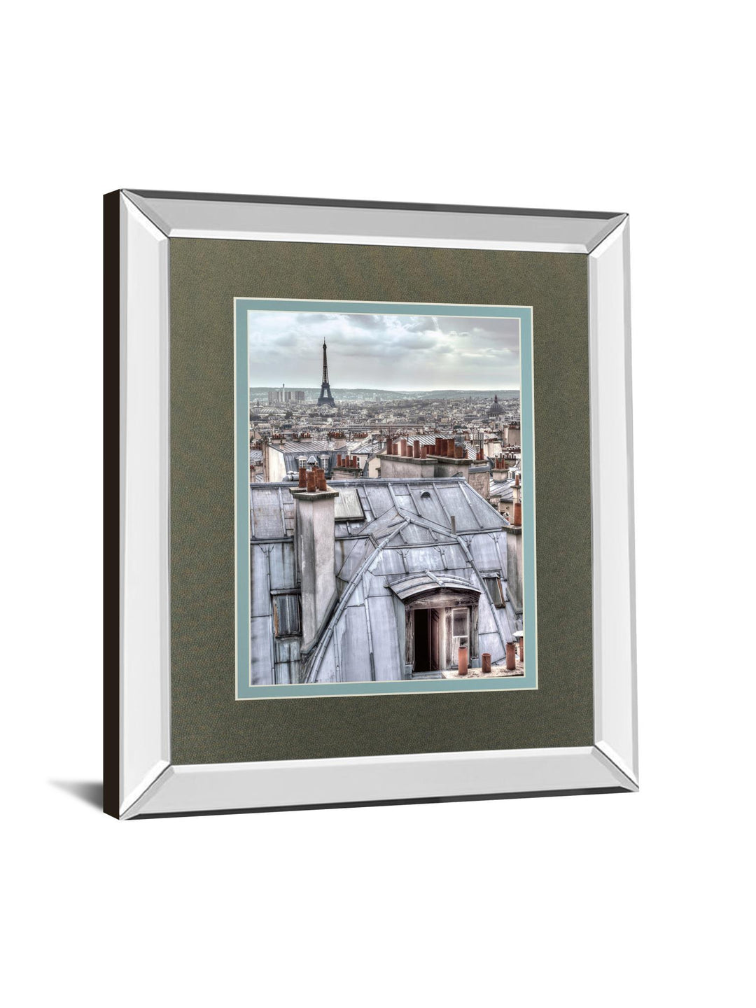 Paris Rooftops By Assaf Frank - Mirror Framed Print Wall Art - Dark Gray