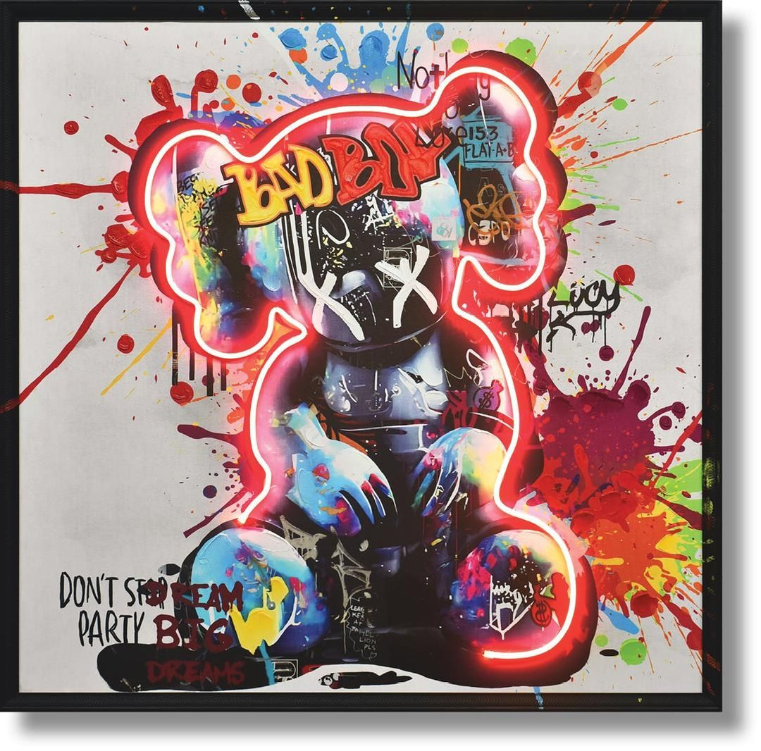 Rebel Splash Bear - 33" x 33" Framed Wall Art