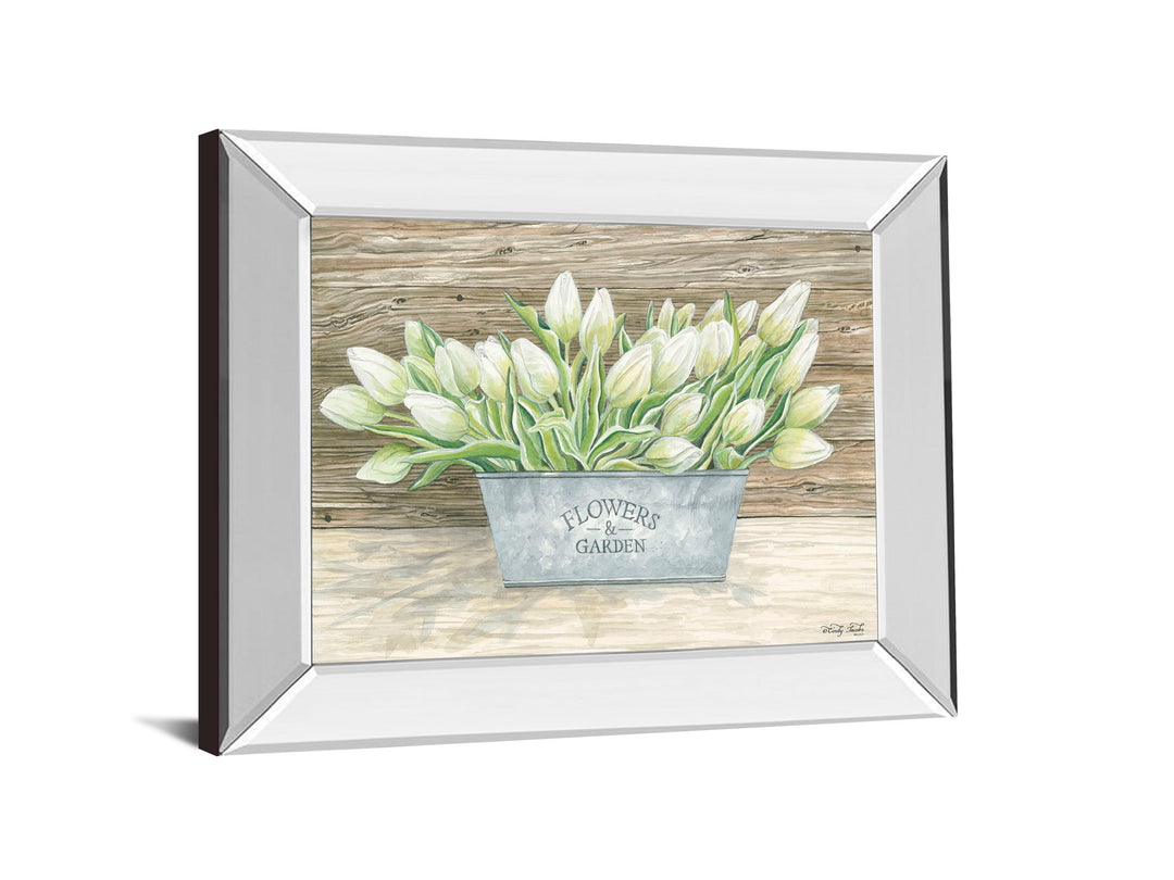 Flowers &amp; Garden Tulips By Cindy Jacobs - Mirror Framed Print Wall Art - Green